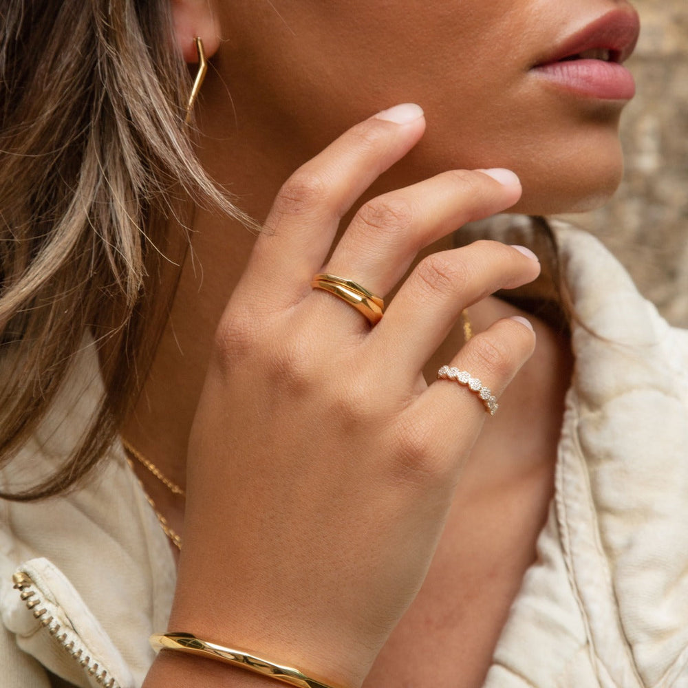 Gold Vermeil Thalassa Faceted Band Ring