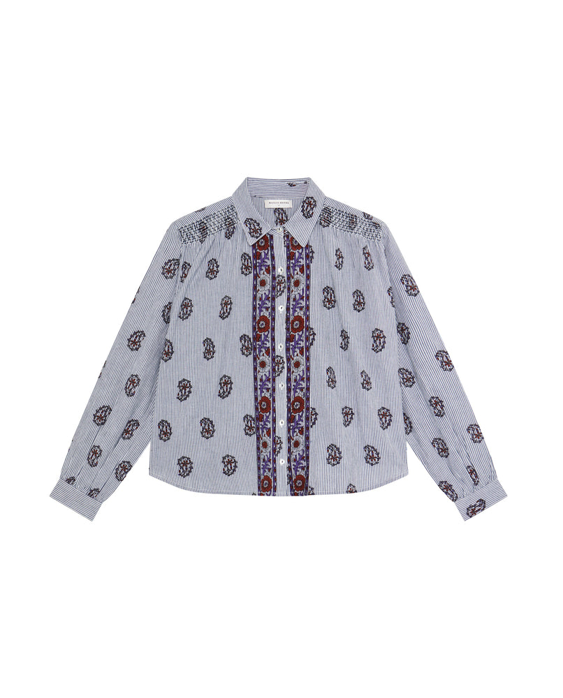 Sophie Blouse In Striped Meadow