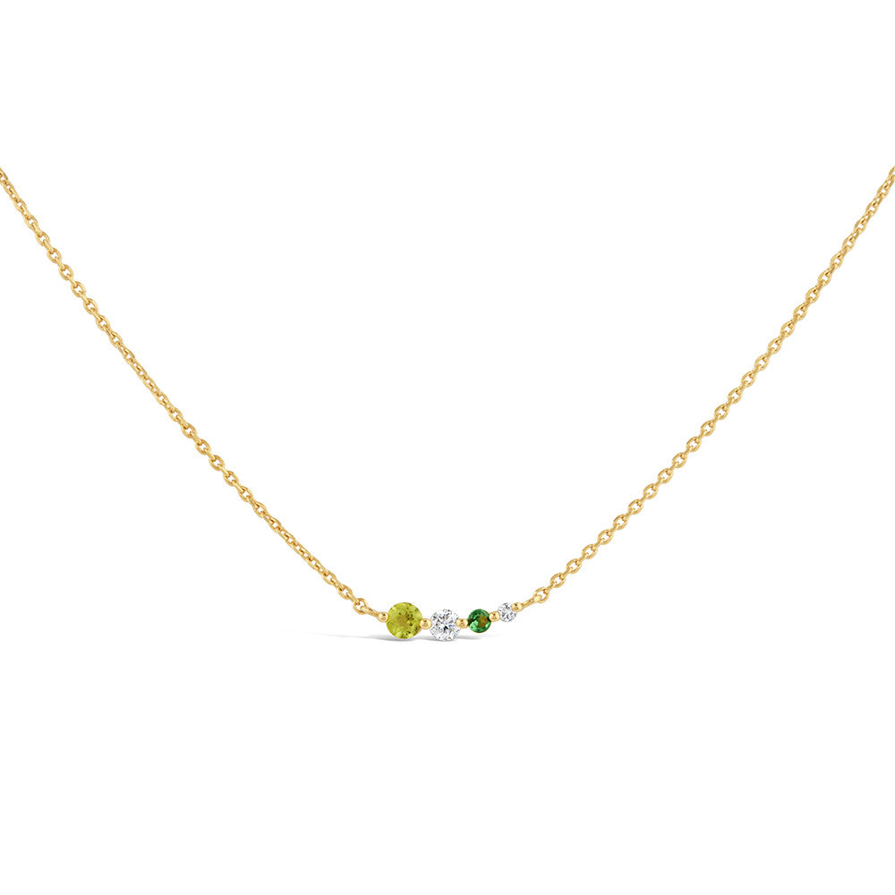 Gold Vermeil Shuga Peridot & Lab-Created Diamond Scoop Necklace