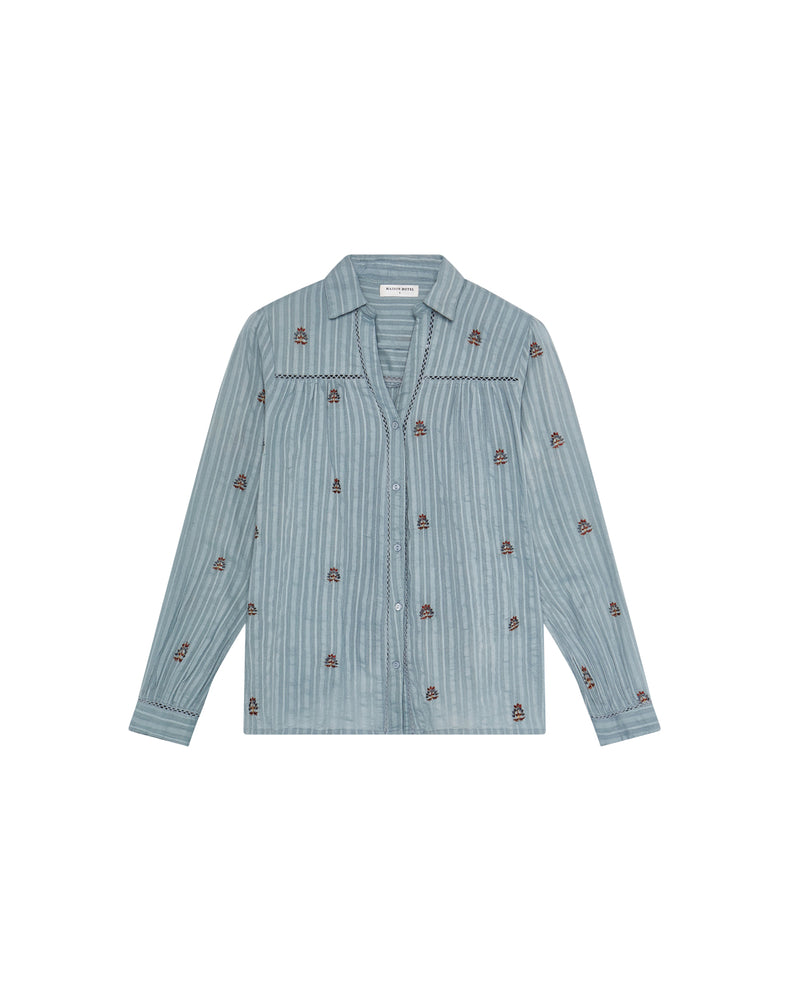 Amrit Blouse In Dusty Blue