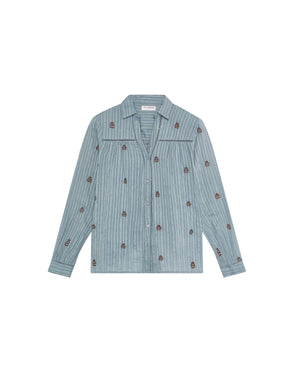 Amrit Blouse In Dusty Blue