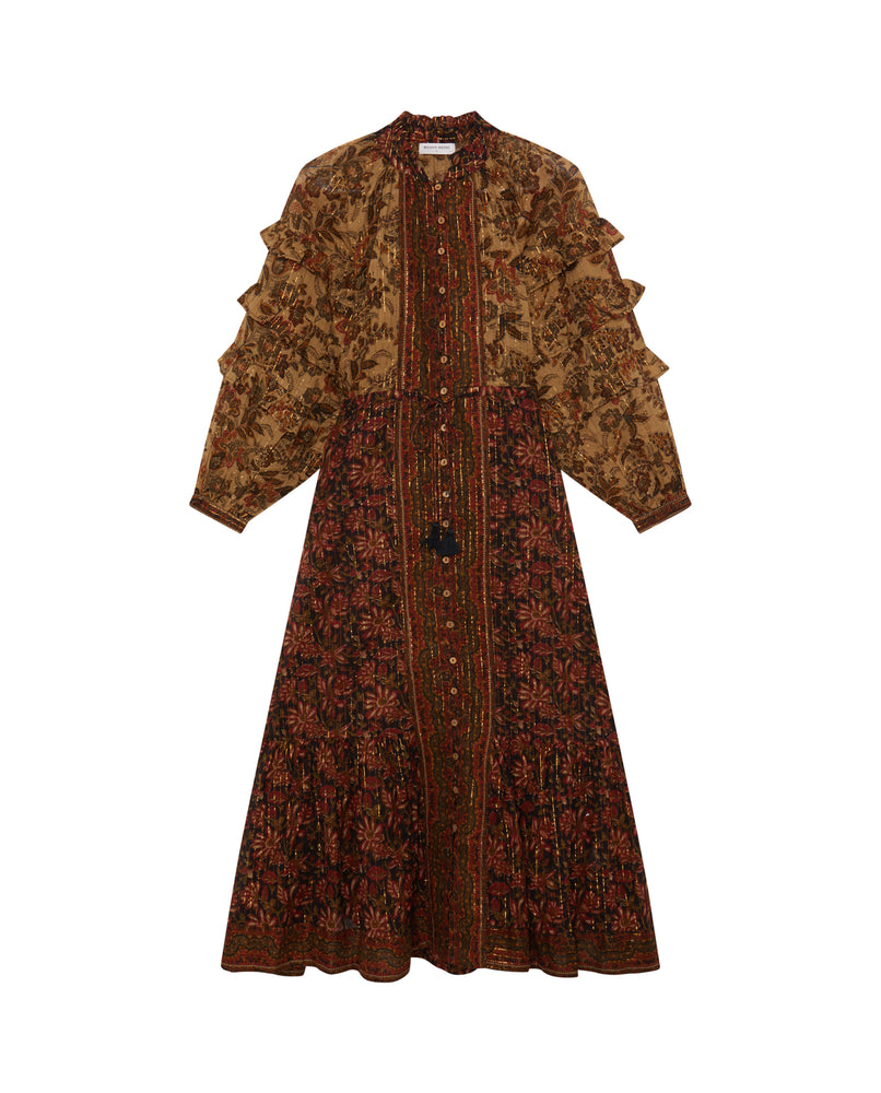 Claudine Dress In Autumn Leaves