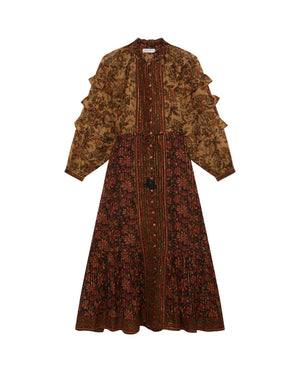 Claudine Dress In Autumn Leaves