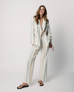Heidi Trousers in Yellow Blue Stripe