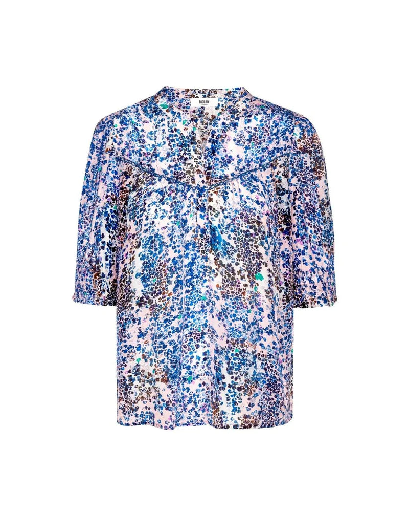 Lucia Top in Blue Green Print