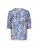 Lucia Top in Blue Green Print