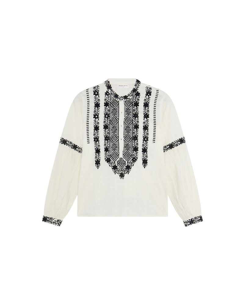 Bruna Orchid Blouse In White Lies