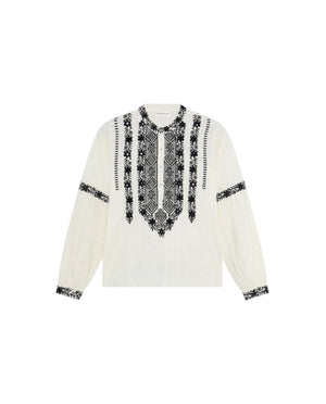 Bruna Orchid Blouse In White Lies