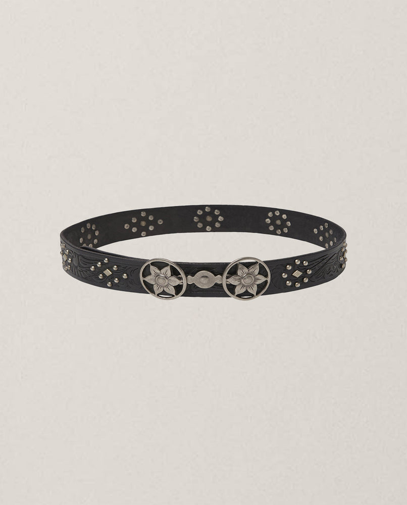 Pancho Belt In Onyx Black Leather